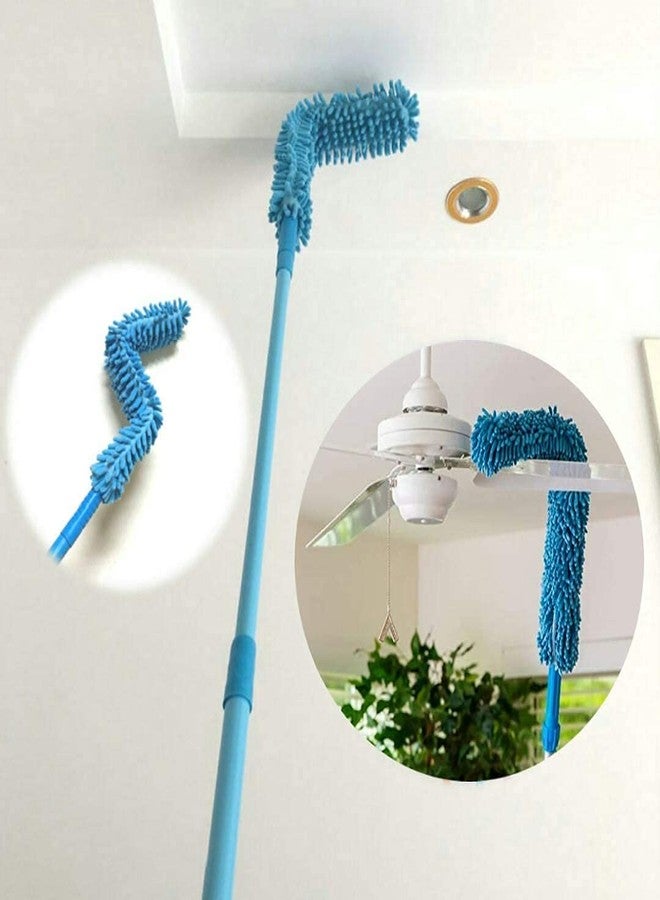TECH LOGO ELECTRONICS Microfiber Duster with Extension Pole Stainless Steel Extra Long 100 inches, with Bendable Head, Extendable Duster for Cleaning High Ceiling Fan, Interior Roof, Gap Dust (Fan mop) - Image 2